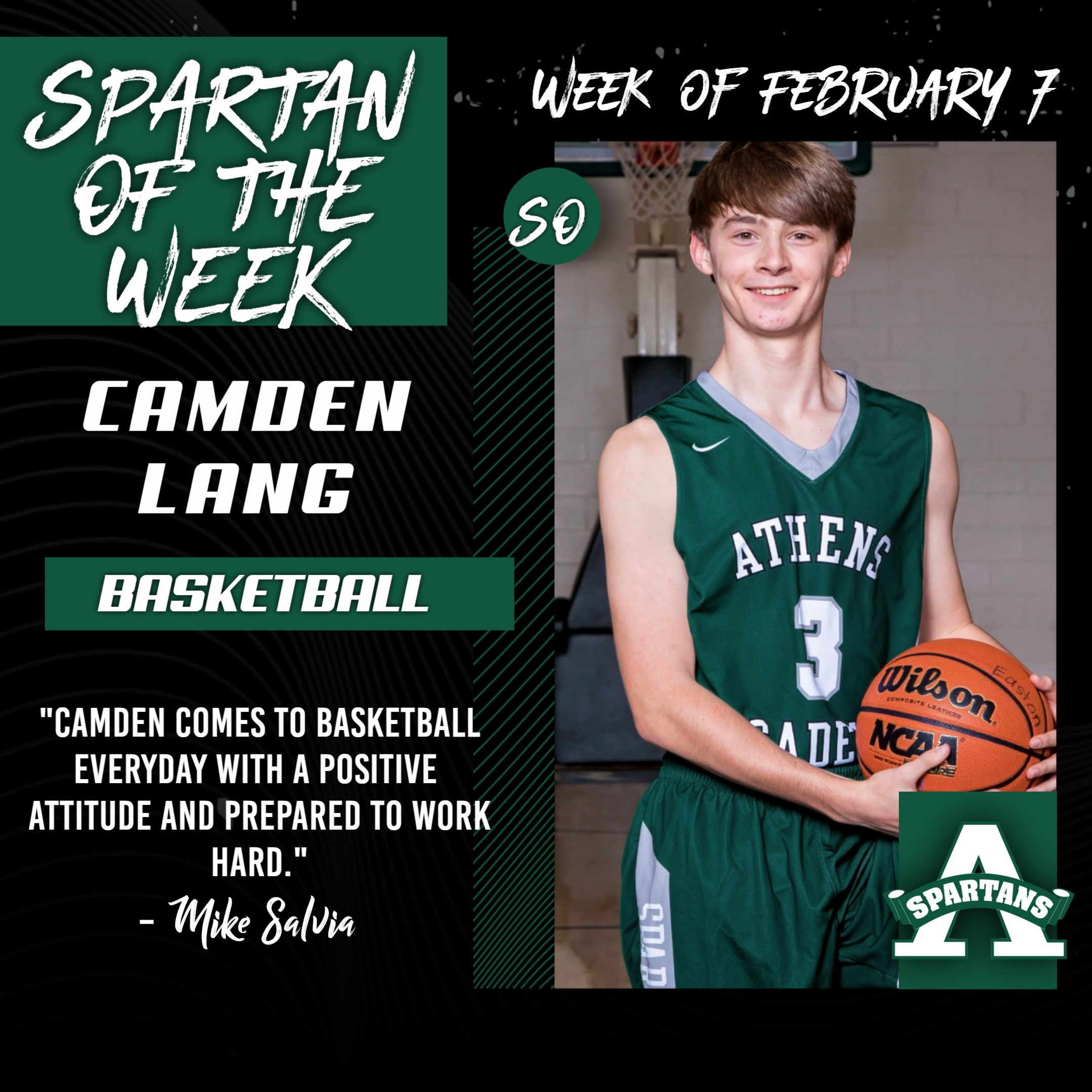 Camden Lang - Spartan of the Week